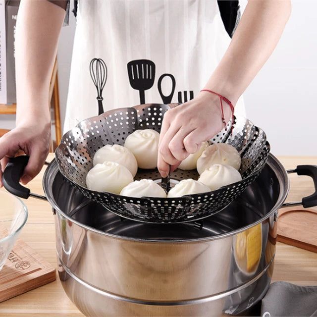 Stainless Steel Foldable Steamer Basket 10 Inch